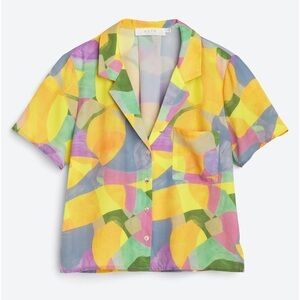 Tourist Abstract Button Up Top